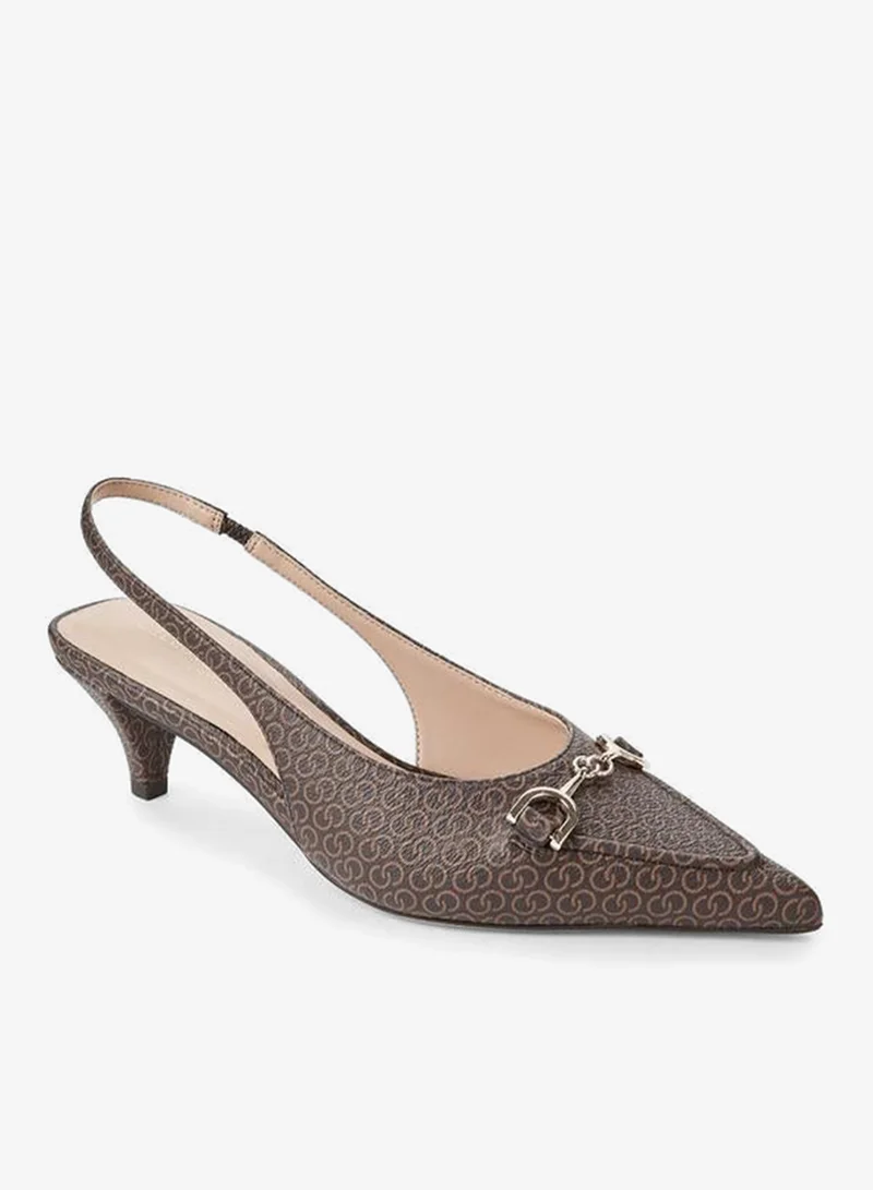 Celeste BROWN Women Kitten Heel Slingback Shoes for Women | Best Price UAE