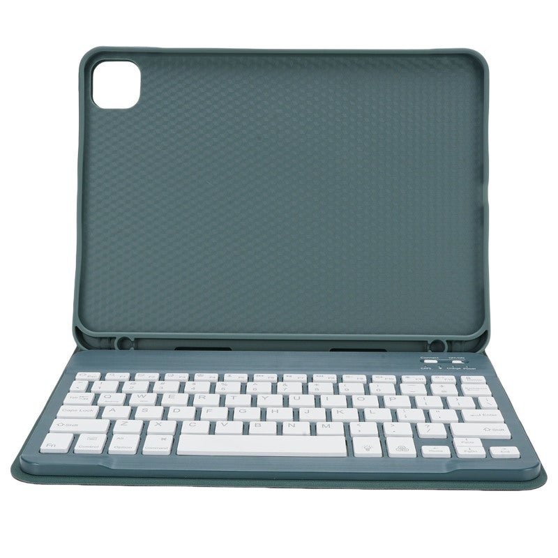 iPad Pro 11 M4 Keyboard Case Green - Magnetic Detachable Wireless Keyboard With 7-Color Backlight - Ergonomic Scissor Switch Keys 3 Viewing Angles Rechargeable for Students Professionals - Image 3
