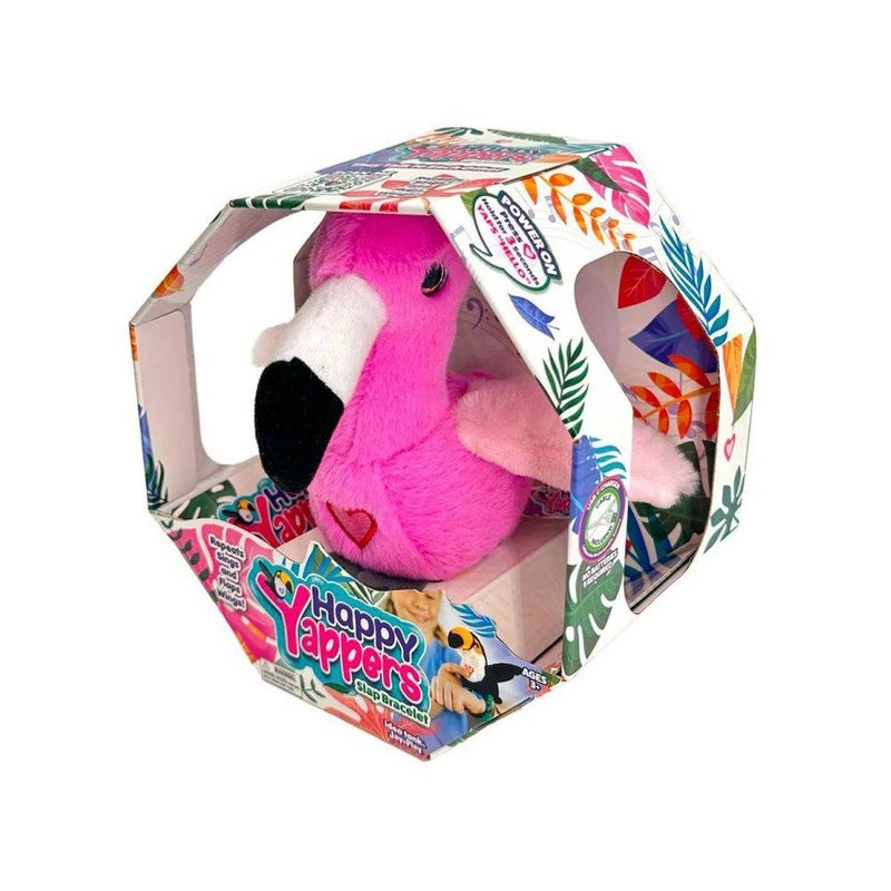 Happy Yappers Flamingo Interactive Plush Bird Toy (Pink)