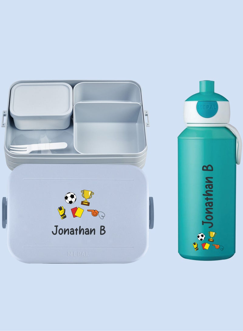 شير ذا لوف  صندوق غداء كبير مخصص مكون من قطعتين مع زجاجة مياه مخصصة - Image 2