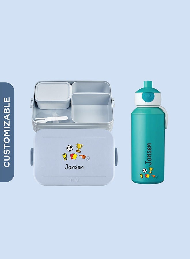 شير ذا لوف  صندوق غداء كبير مخصص مكون من قطعتين مع زجاجة مياه مخصصة - Image 1