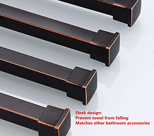 ELLO&ALLO Oil Rubbed Bronze Swing Out Towel Rack for Bathroom Holder Wall Mounted Towel Bars with Hook 3-Arm - Image 4