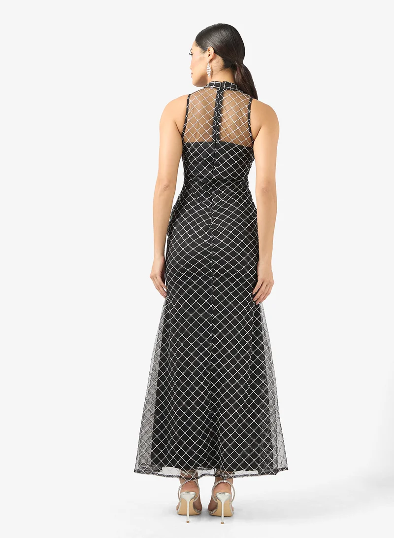 ELLA Puff Sleeve Shimer Dress