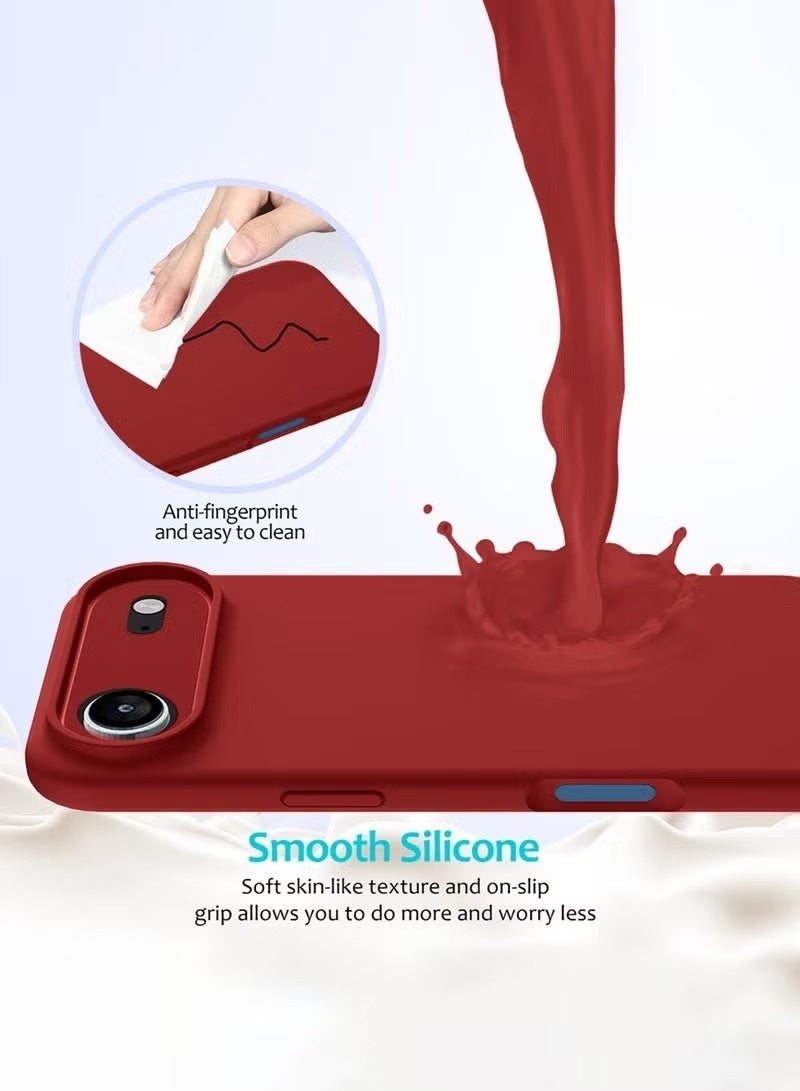 ELTRAZONE Premium Soft Liquid Silicone Case for Apple iPhone 17 Air 5G (2025) – Slim Shockproof Full Body Protective Cover with Anti-Scratch Microfiber Lining – Smooth Matte Finish – Red (MCRPSN) - Image 4