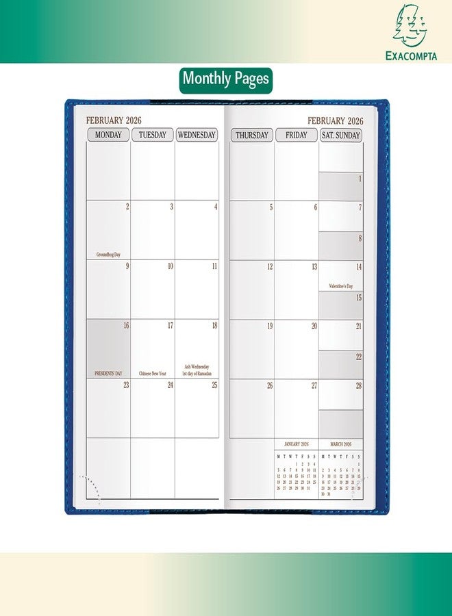 Exacompta 2026 Refill For "Space 17" Calendar Year Weekly/Monthly Planner Organizer - 12 Months (Jan. to Dec.) - 3 1/2" x 6 3/4"- Appointment Journal for Business, School, and Life - Image 4