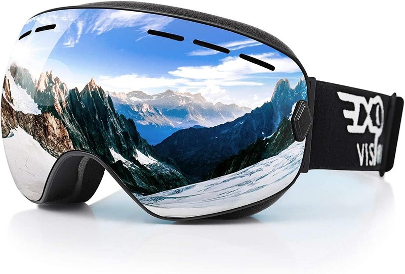 EXP VISION Snowboard Ski Goggles Men Women Youth, Anti Fog OTG Winter Snow Goggles Spherical Detachable Lens - Image 1