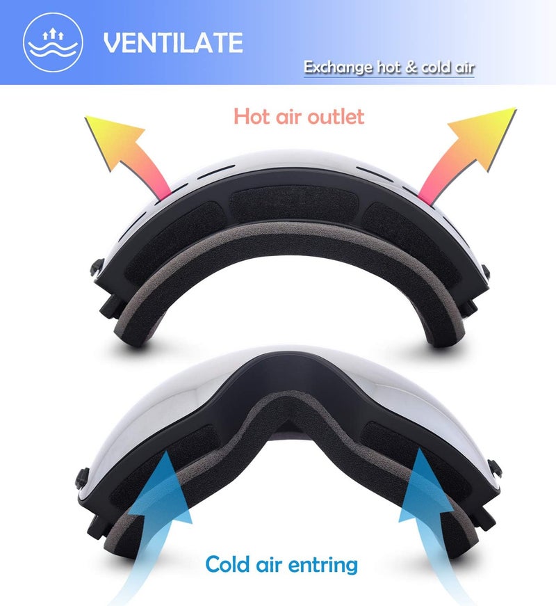 EXP VISION Snowboard Ski Goggles Men Women Youth, Anti Fog OTG Winter Snow Goggles Spherical Detachable Lens - Image 4
