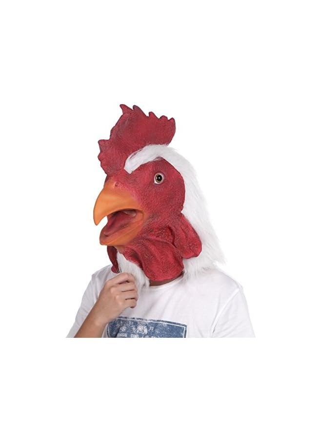Rooster Latex Animal Head Mask For Costume (Red) - Image 1