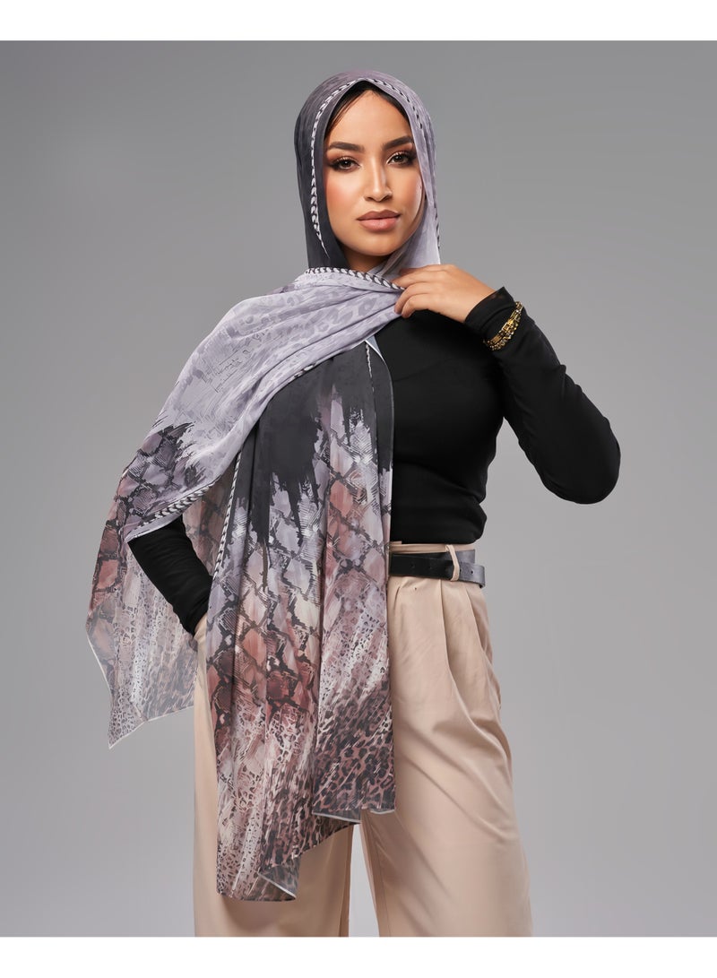 Lavezzi Printed Soft Chiffon Crepe Hijab Scarf for Women – Lightweight Long Muslim Headscarf (7) - Image 1