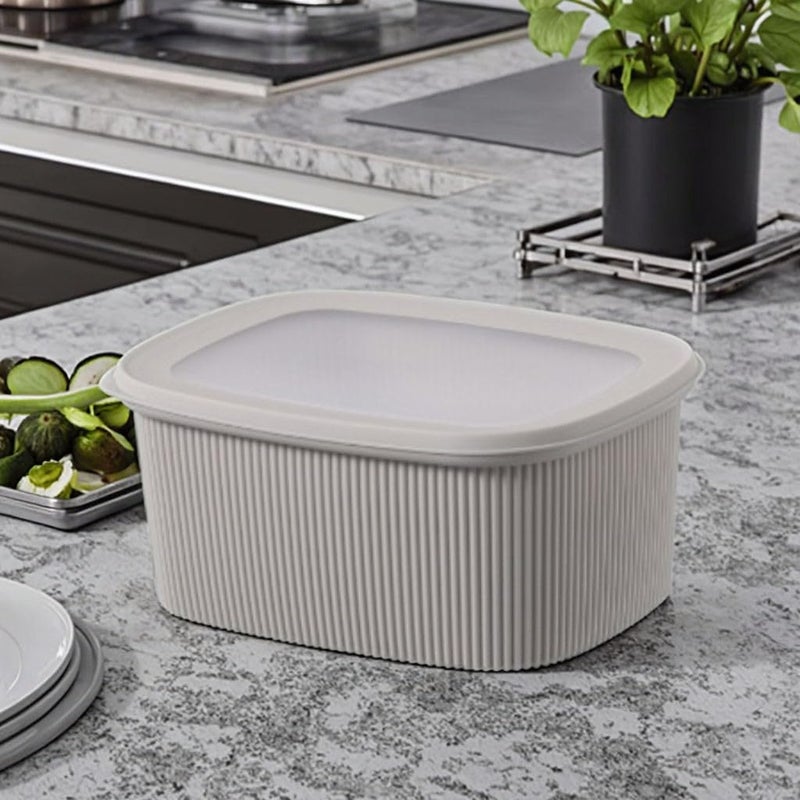 Food Storage Bowl Set with Silicone-Sealed Lids, Leak-Resistant Plastic Serving Containers for Mixing, Meal Prep, Refrigerator Storage and Easy Cleaning, White - Image 5