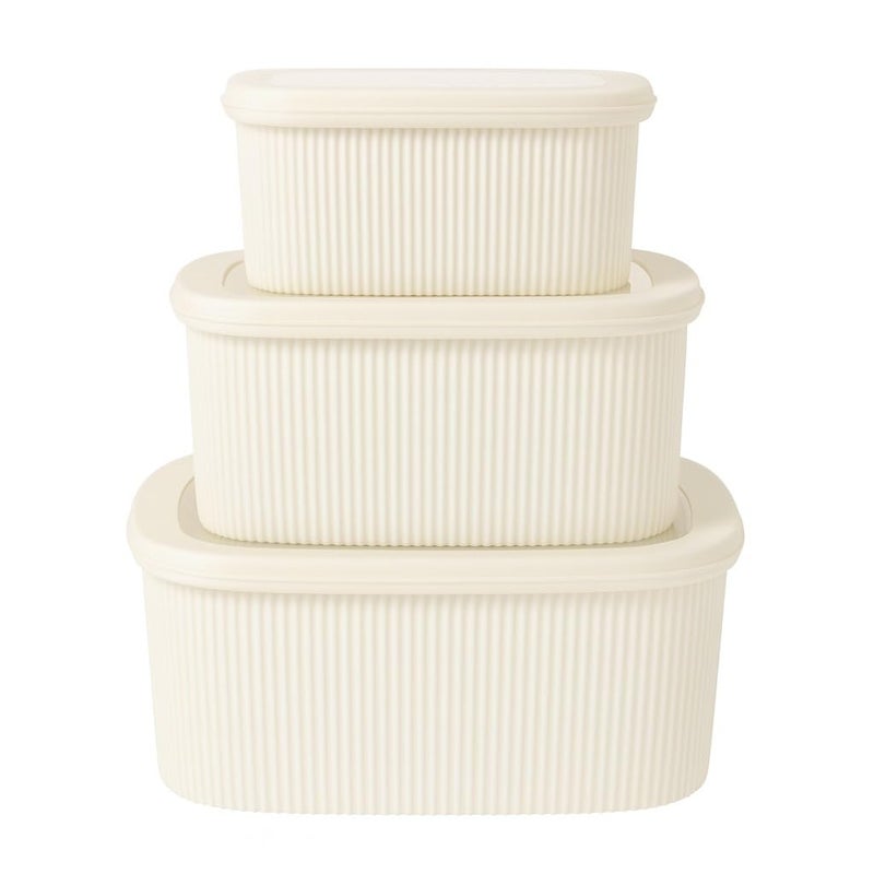 Food Storage Bowl Set with Silicone-Sealed Lids, Leak-Resistant Plastic Serving Containers for Mixing, Meal Prep, Refrigerator Storage and Easy Cleaning, White - Image 1