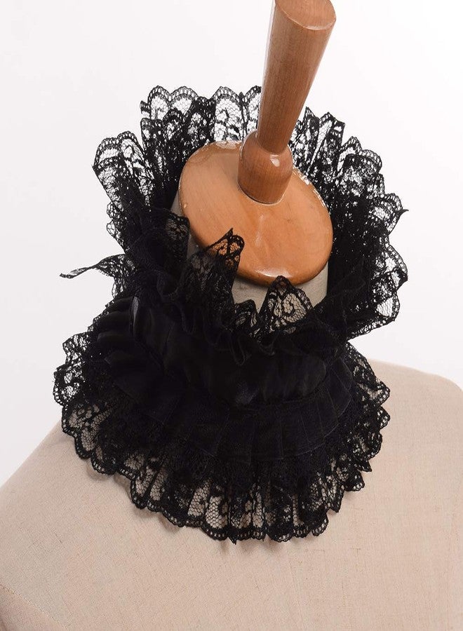 GRACEART Ruffled Detachable Collar Elizabethan Victorian Neck Ruff - Image 3