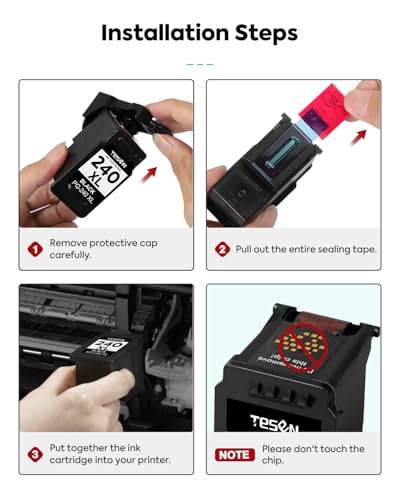 TESEN PG-240XL CL-241XL Ink Cartridge Remanufactured Replacement for Canon 240XL 241XL 240 241 PG-240 CL-241 XL for MG3600 MG3620 MG3520 TS5120 MG2120 MG3220 MX372 Printer Ink Cartridge (1 Black,1 Color) - Image 4