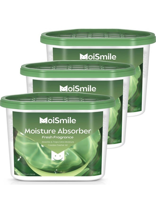 Moismile Moismlie Moisture Absorbers 3 Pack, Fresh Fragrance Closet Dehumidifier for Bathroom, Car ＆ Basement, 10.5 oz. Refillable Humidity Absorber Boxes - Image 1