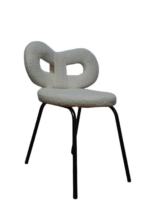 NKX Living and Bedroom Single Bow Tie Vanity Chair Lambswool Cushion Chair  - Image 2