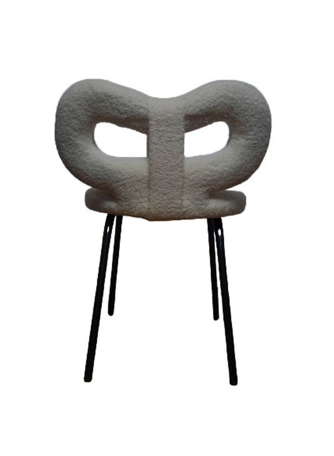 NKX Living and Bedroom Single Bow Tie Vanity Chair Lambswool Cushion Chair  - Image 3