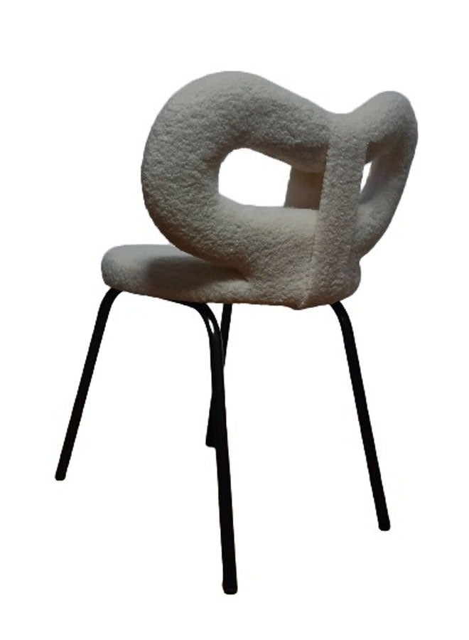 NKX Living and Bedroom Single Bow Tie Vanity Chair Lambswool Cushion Chair  - Image 4