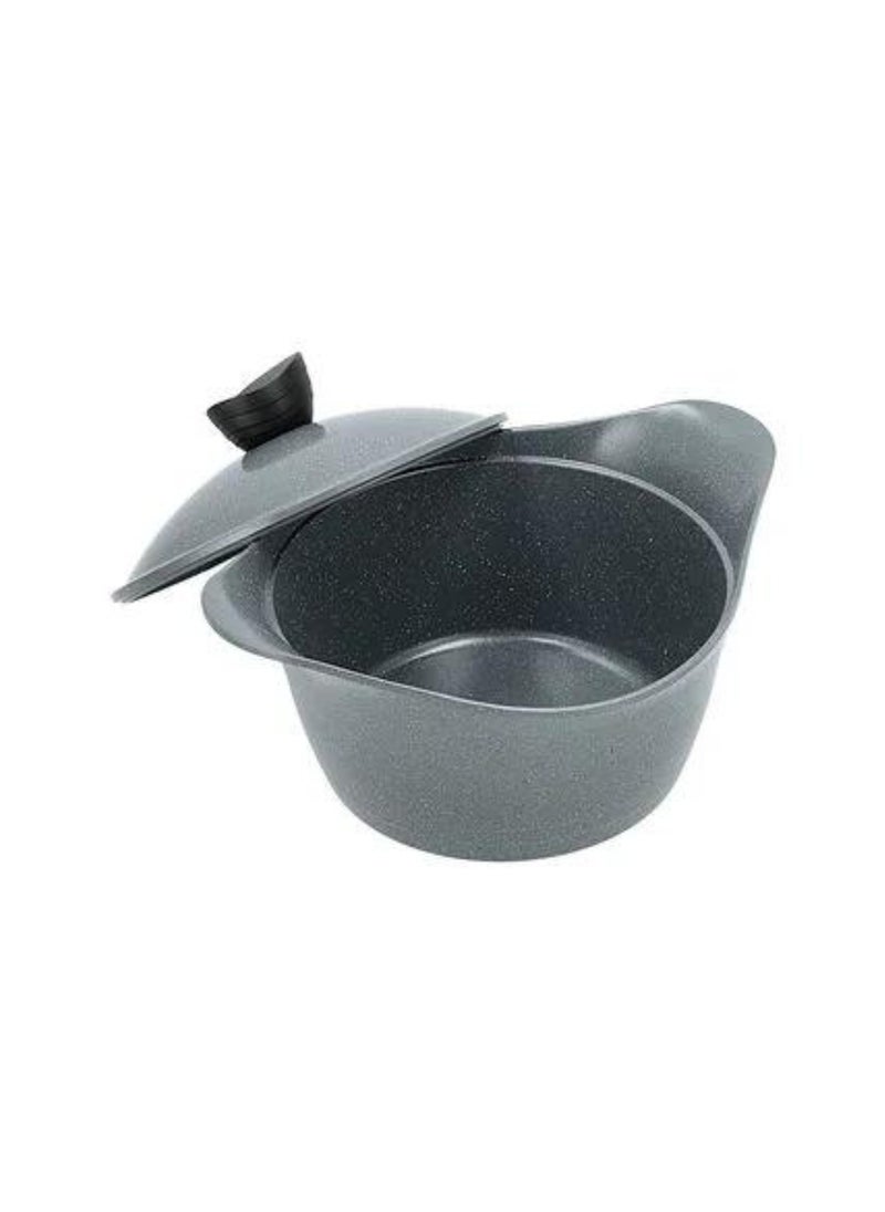 LAHOYA - Lahoya Granite Pot With Lid 24 cm Grey Color - Image 1