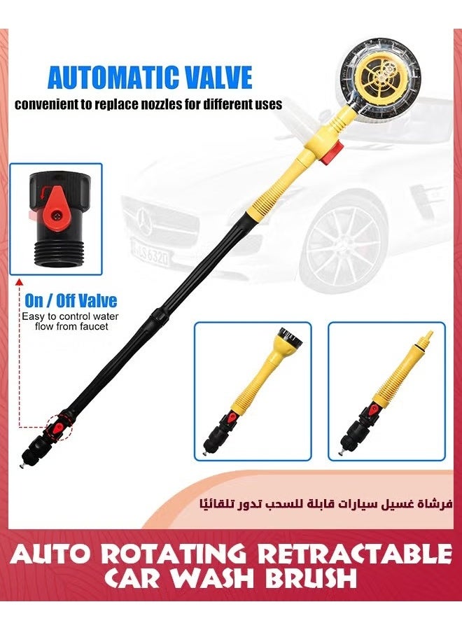 EETU Rotating Car Wash Brush,Car Wash Brush With Long Handle And 5M Water Pipe,Automatically Foams Car Wash Kit,Pressure Washer Gun And Hose Nozzle For Cars,Yards,Gardens,Pets - Image 5