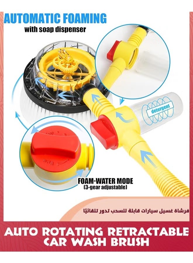 EETU Rotating Car Wash Brush,Car Wash Brush With Long Handle And 5M Water Pipe,Automatically Foams Car Wash Kit,Pressure Washer Gun And Hose Nozzle For Cars,Yards,Gardens,Pets - Image 2