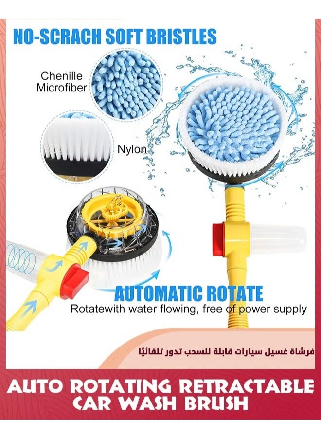 EETU Rotating Car Wash Brush,Car Wash Brush With Long Handle And 5M Water Pipe,Automatically Foams Car Wash Kit,Pressure Washer Gun And Hose Nozzle For Cars,Yards,Gardens,Pets - Image 3