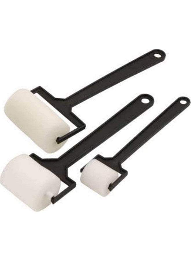 worison Plastic 3 Piece Set White ?Synthetic Sponge Brush Foam Painting Roller Brush for Drawing,Canvas Painting - Image 1