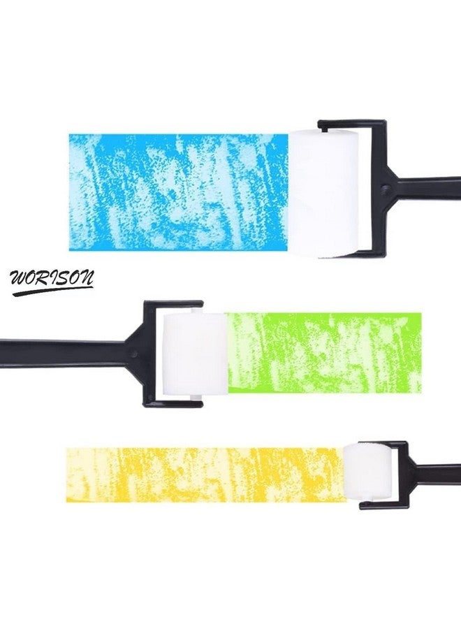 worison Plastic 3 Piece Set White ?Synthetic Sponge Brush Foam Painting Roller Brush for Drawing,Canvas Painting - Image 4