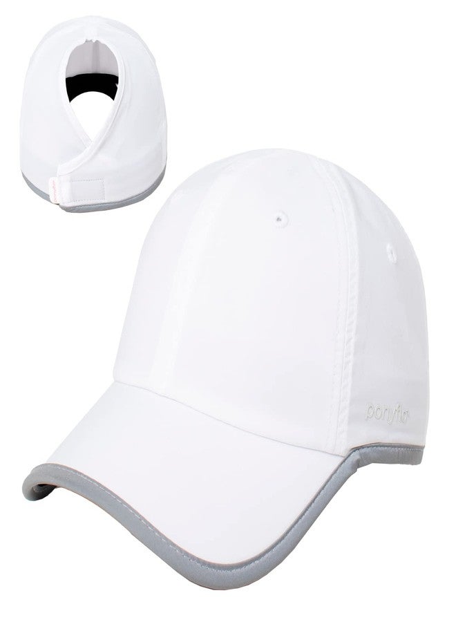Ponyflo Performance Ponytail Running Hat - Ponytail Hats for Women - High Ponytail Hats for Women - Baseball Cap Women White - Image 1