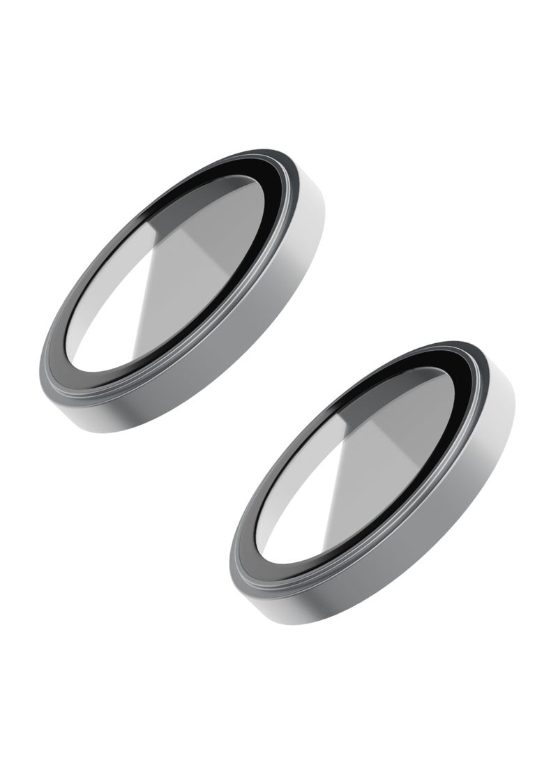 LEVELO iPhone 15 / 15 Plus Camera Lens Protector Lucent Duo 9H Hardness / Anti Scratch / Explosion Proof / Built to Resist Damage / Strong Absorption Anti-Drop / Ring Authentic Original Convex - Silver - Image 3