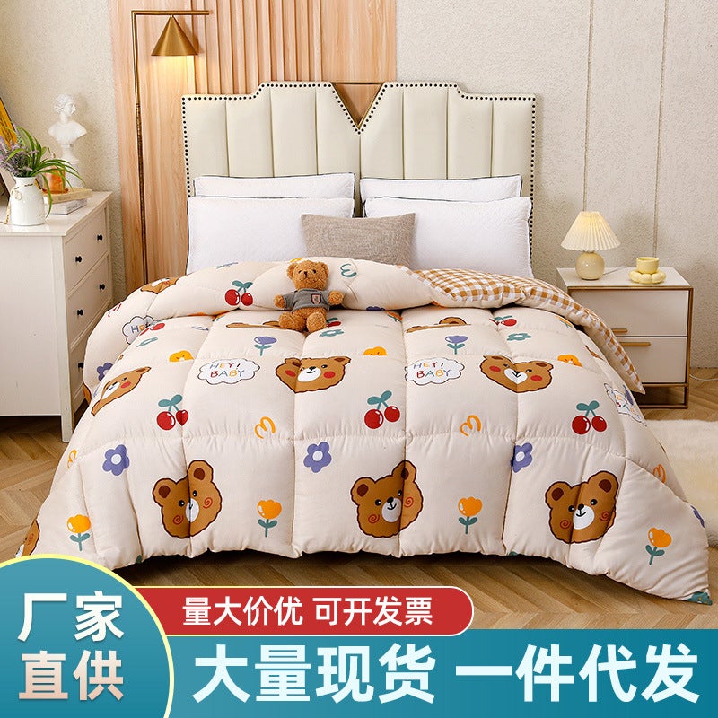 Quilt Soybean Quilt Winter Thick Quilt Thickened Warm Quilt Space Quilt Core Dormitory Single Student Bedding - Image 2