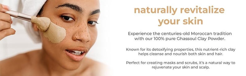 Natural Elephant Ghassoul (Rhassoul) Moroccan Lava Clay Powder | 100% Pure & Natural Face & Body Mask Powder | 200g (7 oz) Jar - Image 1