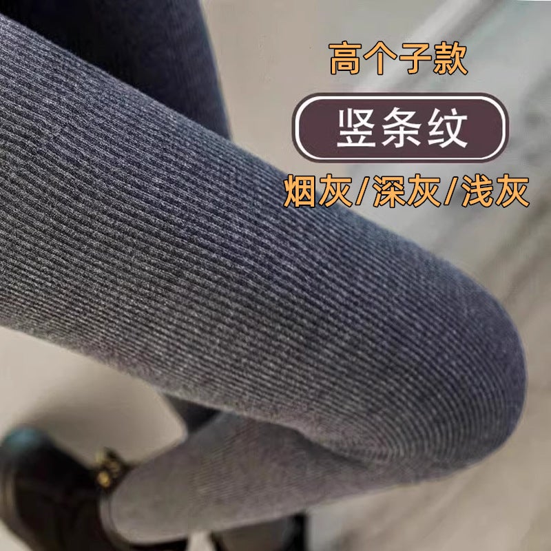 Lined Cigarette Cotton Vertical Stripe Thread Thickened Combed Cotton Cartoon Leg Bottoming Socks Fleece-Lined Slim-Fit - Image 4
