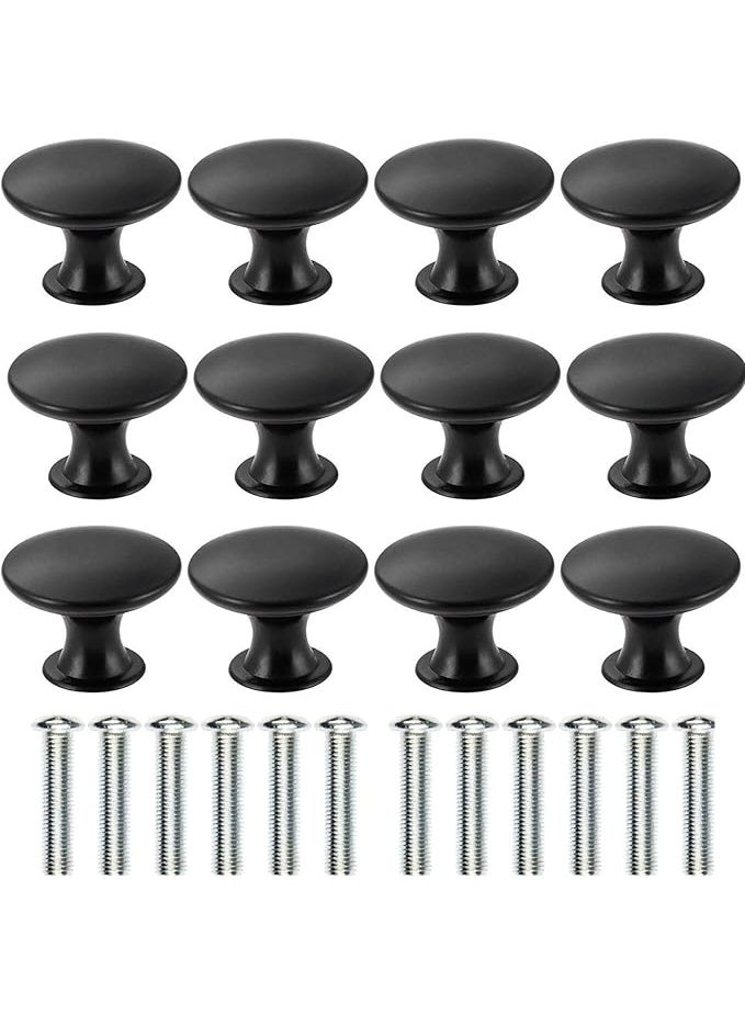 Lynacz Original 12 Pcs Vintage Antique Black Knobs Handle Pulls 30mm Brass Round Knobs for Cabinet Drawer Kitchen Bathroom Cupboard Home Office Furniture (Black) - Image 5