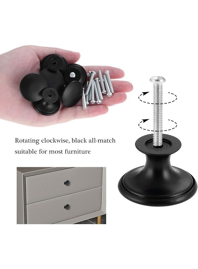 Lynacz Original 12 Pcs Vintage Antique Black Knobs Handle Pulls 30mm Brass Round Knobs for Cabinet Drawer Kitchen Bathroom Cupboard Home Office Furniture (Black) - Image 2