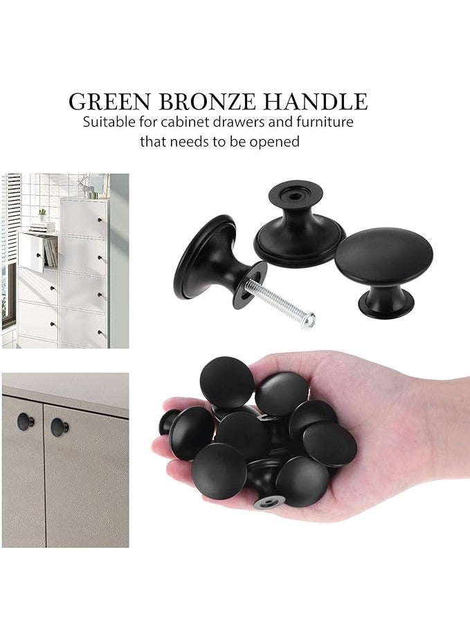 Lynacz Original 12 Pcs Vintage Antique Black Knobs Handle Pulls 30mm Brass Round Knobs for Cabinet Drawer Kitchen Bathroom Cupboard Home Office Furniture (Black) - Image 3