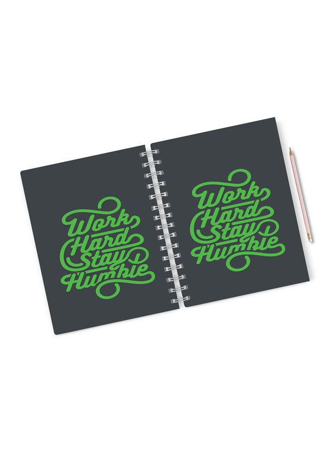 LOUD UNIVERSE - Work Hard Quote A5 Spiral Notebook Stay Humble Design - Image 1