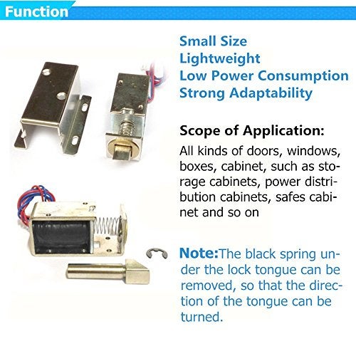 REES52 DC 12V Electric Solenoid Lock Assembly Security Lock for Security System safes Door Cabinet - Image 2
