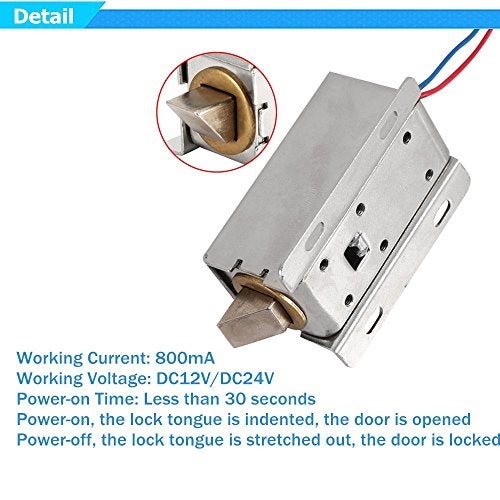 REES52 DC 12V Electric Solenoid Lock Assembly Security Lock for Security System safes Door Cabinet - Image 3