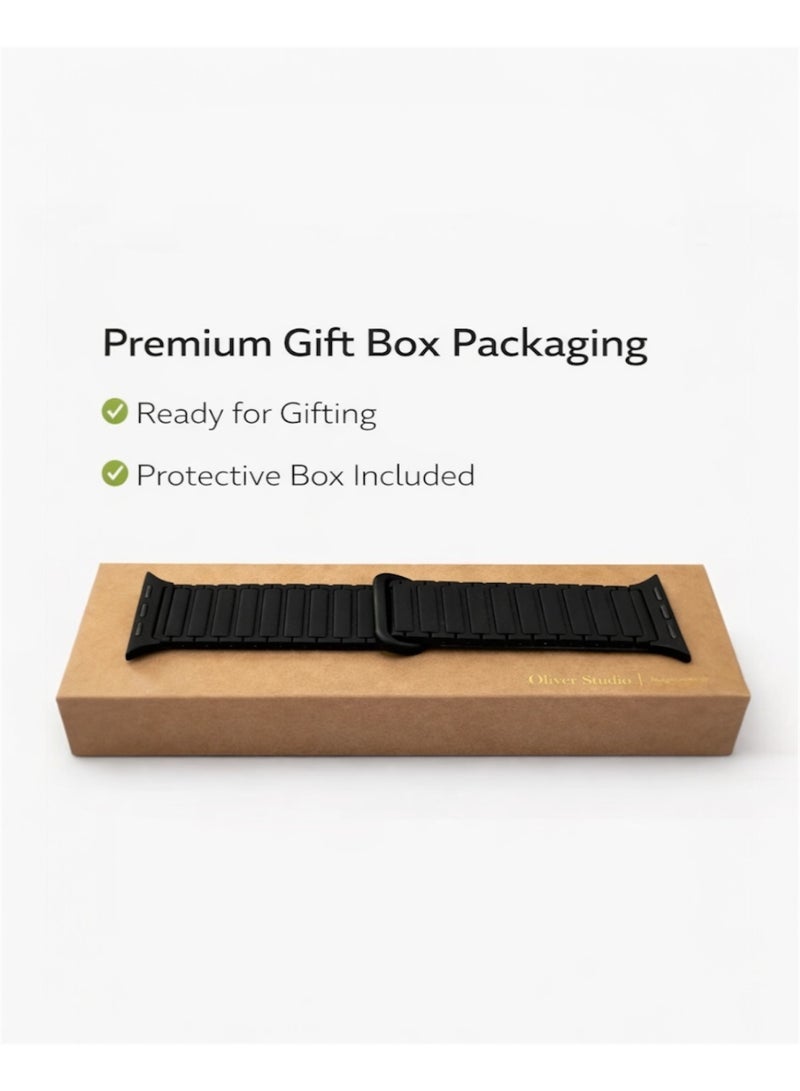 حزام سيليكون مغناطيسي متوافق مع Apple Watch مقاس 42/44/45/46/49 مم، حزام رياضي ناعم بديل بإغلاق مغناطيسي آمن لسلسلة 1–10 و SE و Ultra - Image 5