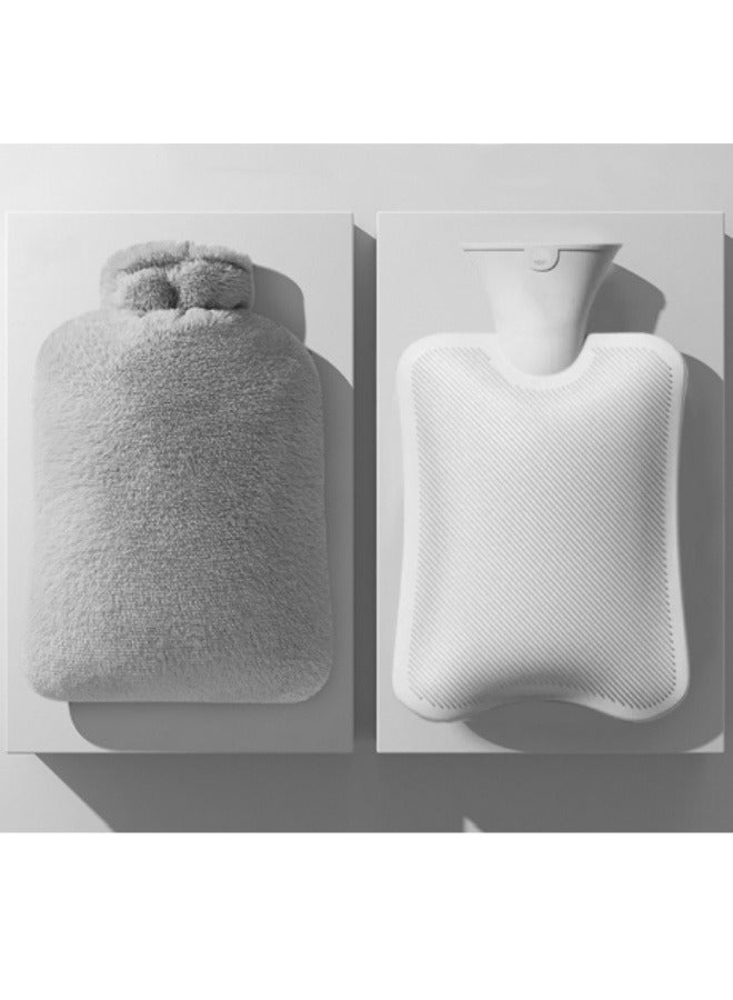 Generic Hand Warmer, Explosion Proof Shell Hot Water Bag With Knitted Cover for Pain Relief Hot Cold Therapy Hand Feet Warmer, Menstrual Cramps, Hot Compress Grey  - Image 1
