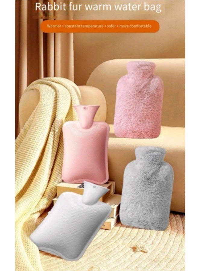 Generic Hand Warmer, Explosion Proof Shell Hot Water Bag With Knitted Cover for Pain Relief Hot Cold Therapy Hand Feet Warmer, Menstrual Cramps, Hot Compress Grey  - Image 2