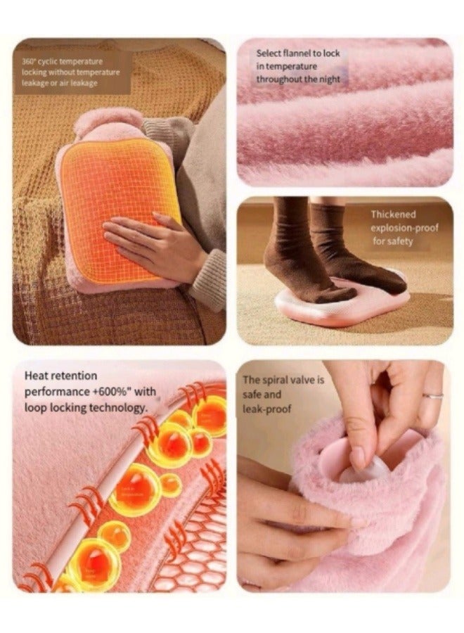 Generic Hand Warmer, Explosion Proof Shell Hot Water Bag With Knitted Cover for Pain Relief Hot Cold Therapy Hand Feet Warmer, Menstrual Cramps, Hot Compress Grey  - Image 3