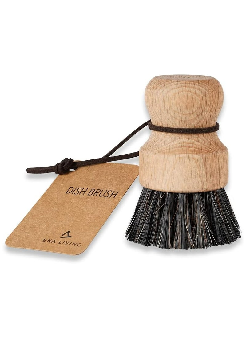 Abena - ENA Living Wooden Pot Brush (9x6 cm) | Sustainable FSC-Certified Beechwood Dish Brush | Eco Friendly Dish Brush Made with Beechwood and Coconut Fiber | Long Lasting and Sturdy Wooden Dish Brush - Image 1