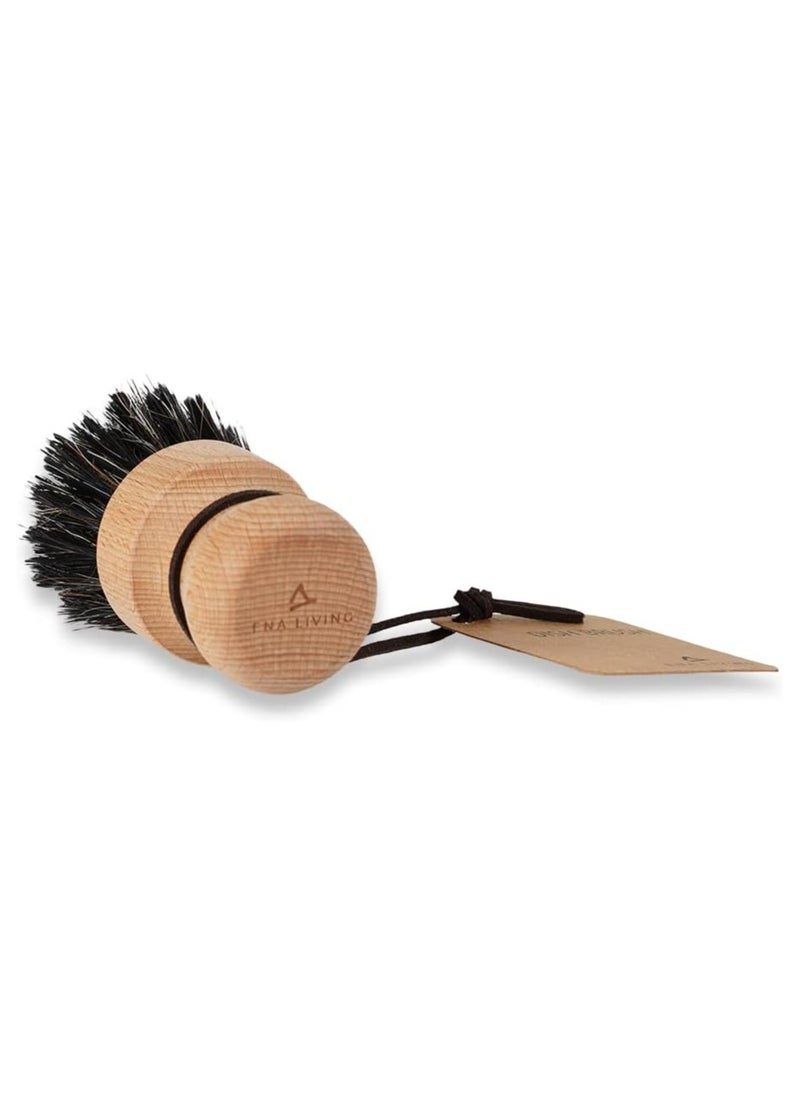 Abena - ENA Living Wooden Pot Brush (9x6 cm) | Sustainable FSC-Certified Beechwood Dish Brush | Eco Friendly Dish Brush Made with Beechwood and Coconut Fiber | Long Lasting and Sturdy Wooden Dish Brush - Image 1