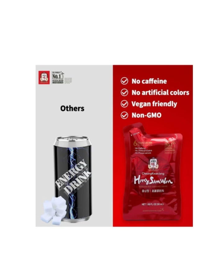 تشونغ كوان جانغ مشروب الجينسنغ الأحمر الكوري ١٠٠٪ (هونغ سام وون) - خالٍ من الكافيين | ٣ علب، ١٠ أكياس في كل علبة - Image 2