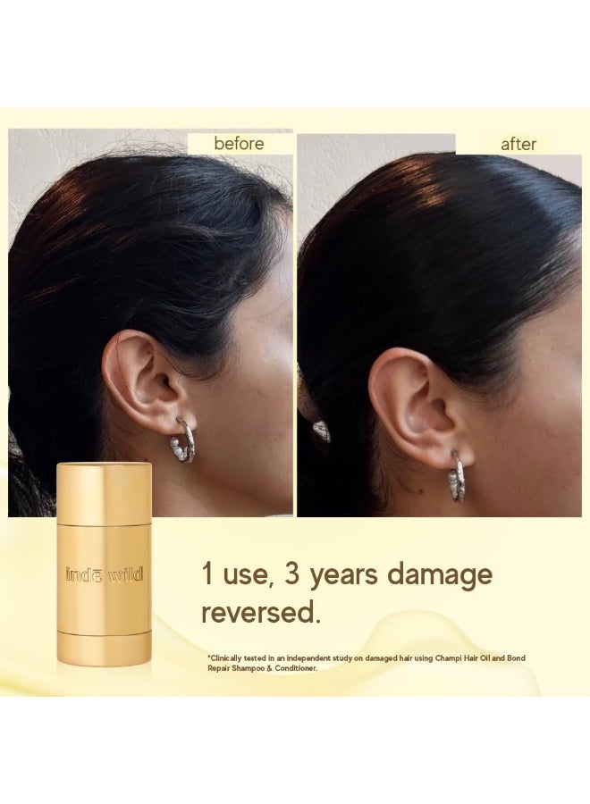 indē wild Champi Sleek Stick | Hair Taming Stick With Champi Oil Concentrate | Stronger Hair, Frizz Free, Non Greasy & Travel Friendly | Vegan | 30ml - Image 4