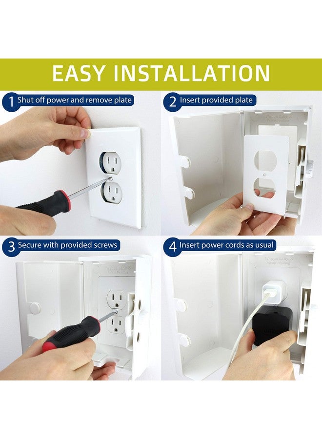 Wappa Baby Baby Safety Outlet Cover Box [Patent Pending] Double Lock For Much Better Toddler Proofing, Easier Operation, Simple 3 Step Install With Included Screws. Provides Extra Space Inside For Plugs,Adapters - Image 4