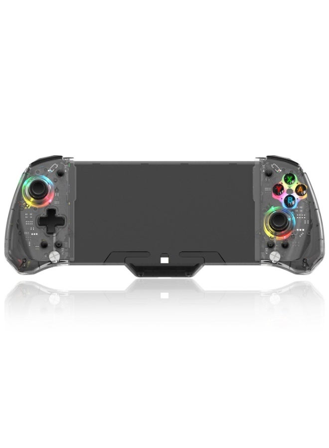 LinYuvo Classic Transparent Gamepad LinYuvo KS45 Game Controller Compatible for Switch, Switch OLED with Color RGB Light, Plug and Play, Hall Joystick, Six-Axis Gyroscope, Marco Programming, Rapid Fire, Adjustable Dual Vibration, Turbo Function, Split-Body Design - Image 1