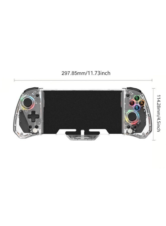 LinYuvo Classic Transparent Gamepad LinYuvo KS45 Game Controller Compatible for Switch, Switch OLED with Color RGB Light, Plug and Play, Hall Joystick, Six-Axis Gyroscope, Marco Programming, Rapid Fire, Adjustable Dual Vibration, Turbo Function, Split-Body Design - Image 2