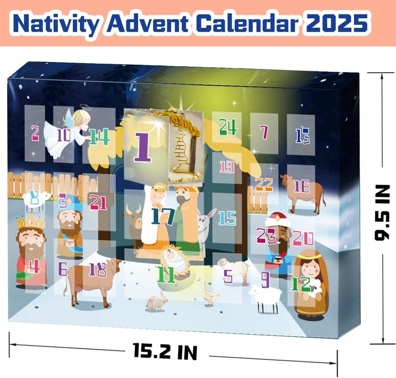 MADO Nativity Advent Calendar 2025 Nativity Set for Kids Christmas Advent Calendar for Kids Boys Girls Teens Toddler Children Christian Religious Advent Calendar Gifts Toy - Image 4